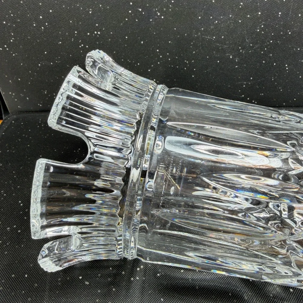 Waterford Crystal Romance of Ireland Vase 11 Inch Scalloped Rim Footed Clear VTG